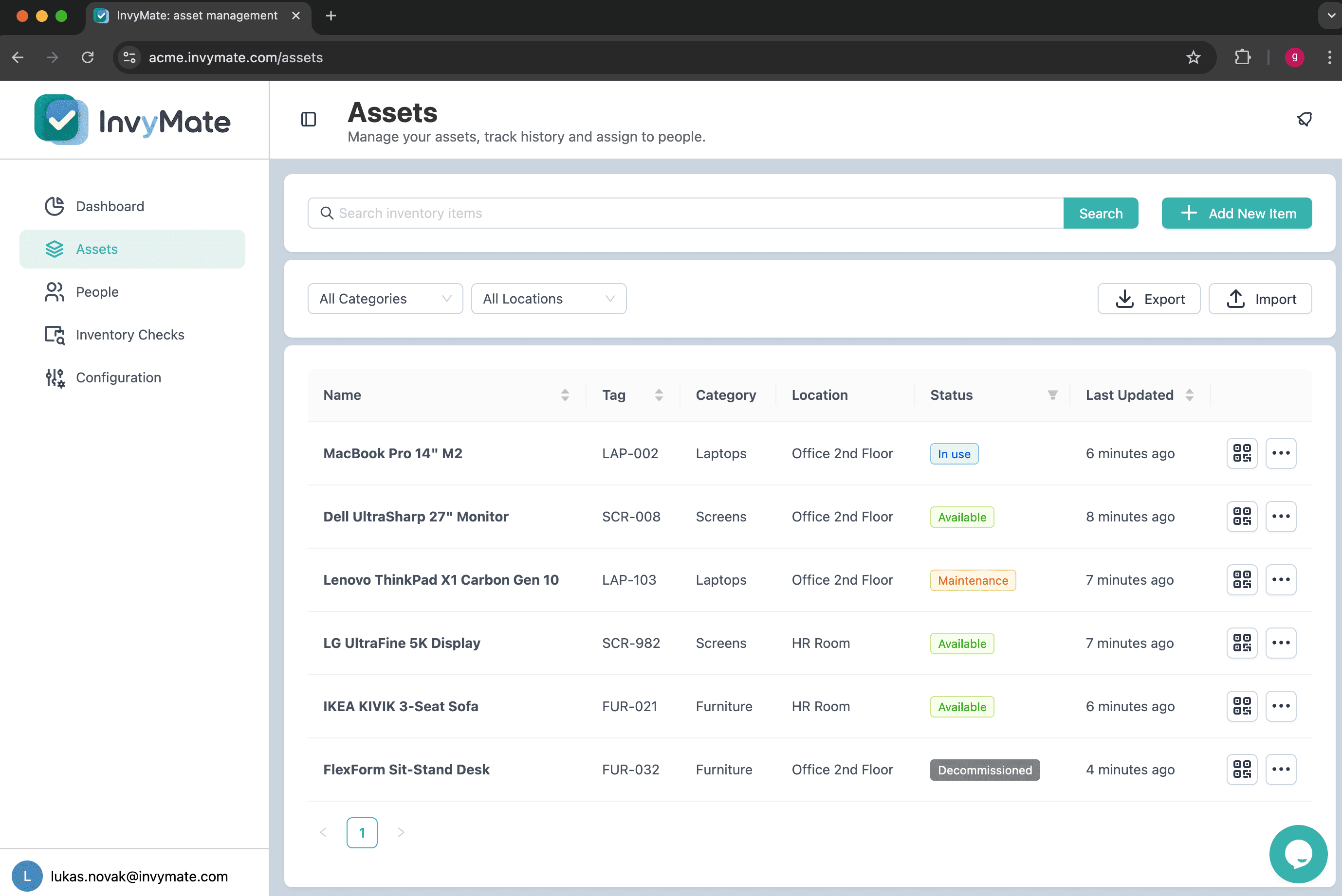 InvyMate product screenshot