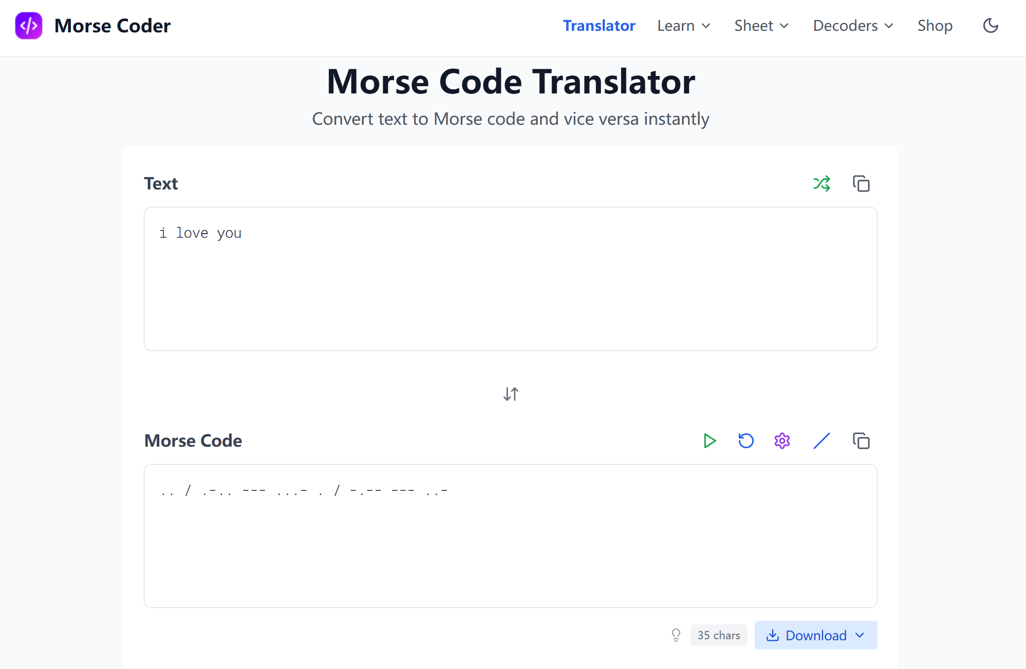 Free Morse Code Translator product screenshot