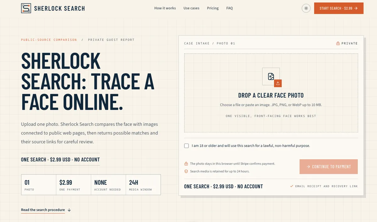 Sherlock Search product screenshot
