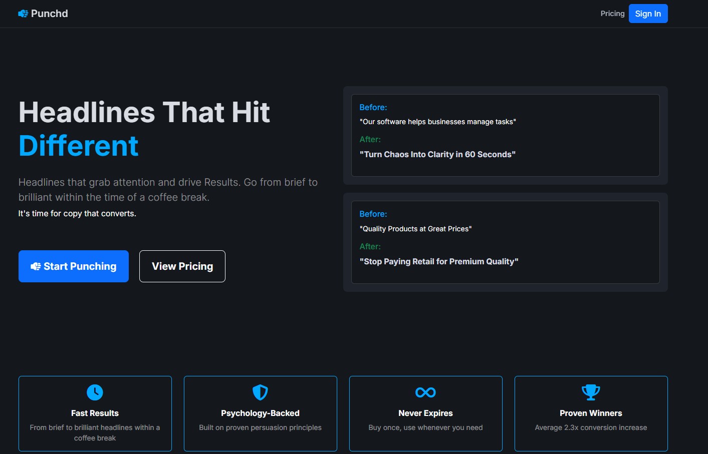 Punchd product screenshot