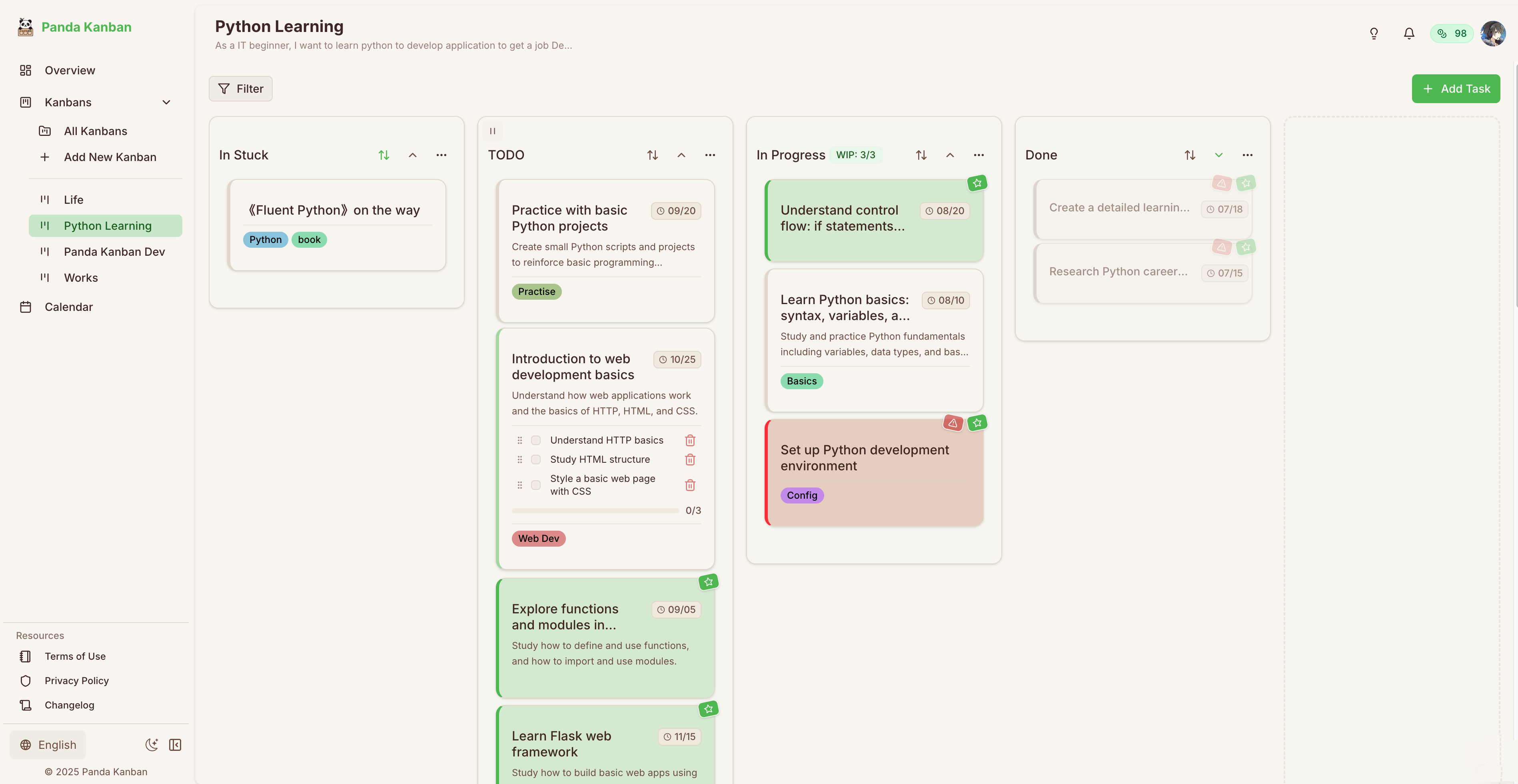 Panda Kanban - Product Image