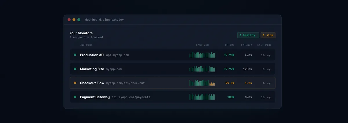 Ping next product screenshot