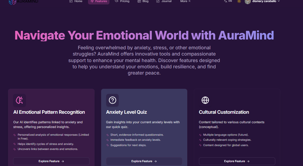 AuraMind product screenshot