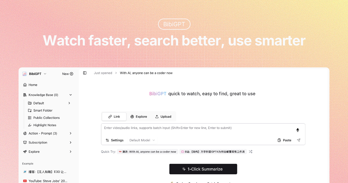 BibiGPT product screenshot