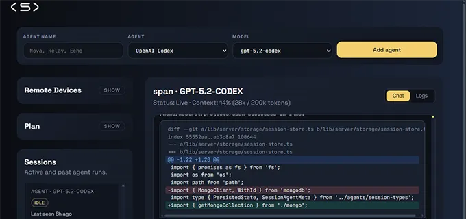 Span product screenshot