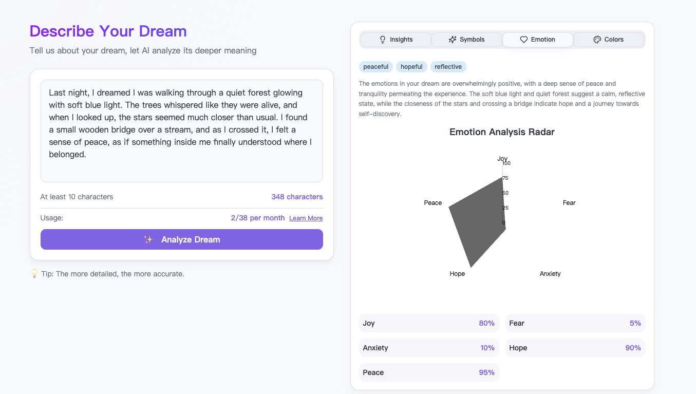 DreamMeaning product screenshot