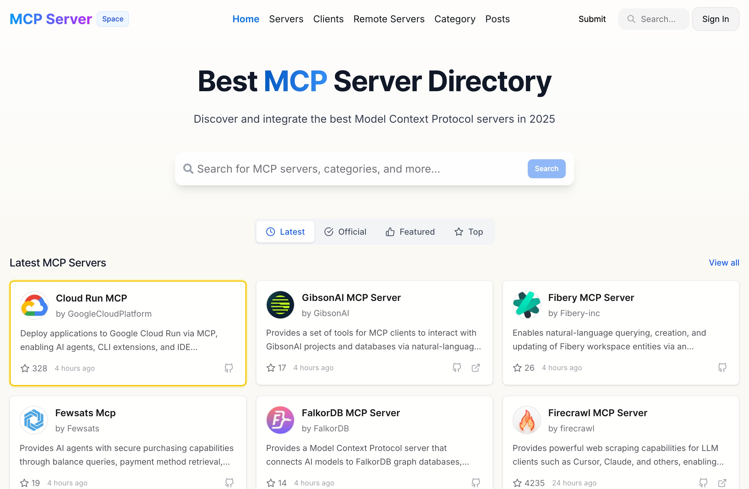 MCP Server Space product screenshot