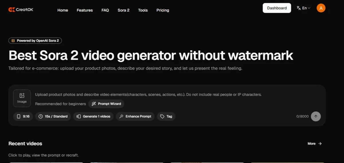 CreatOK product screenshot
