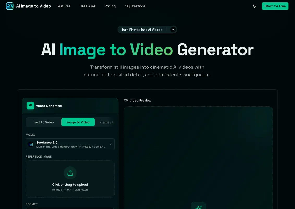 AI Image to Video product screenshot