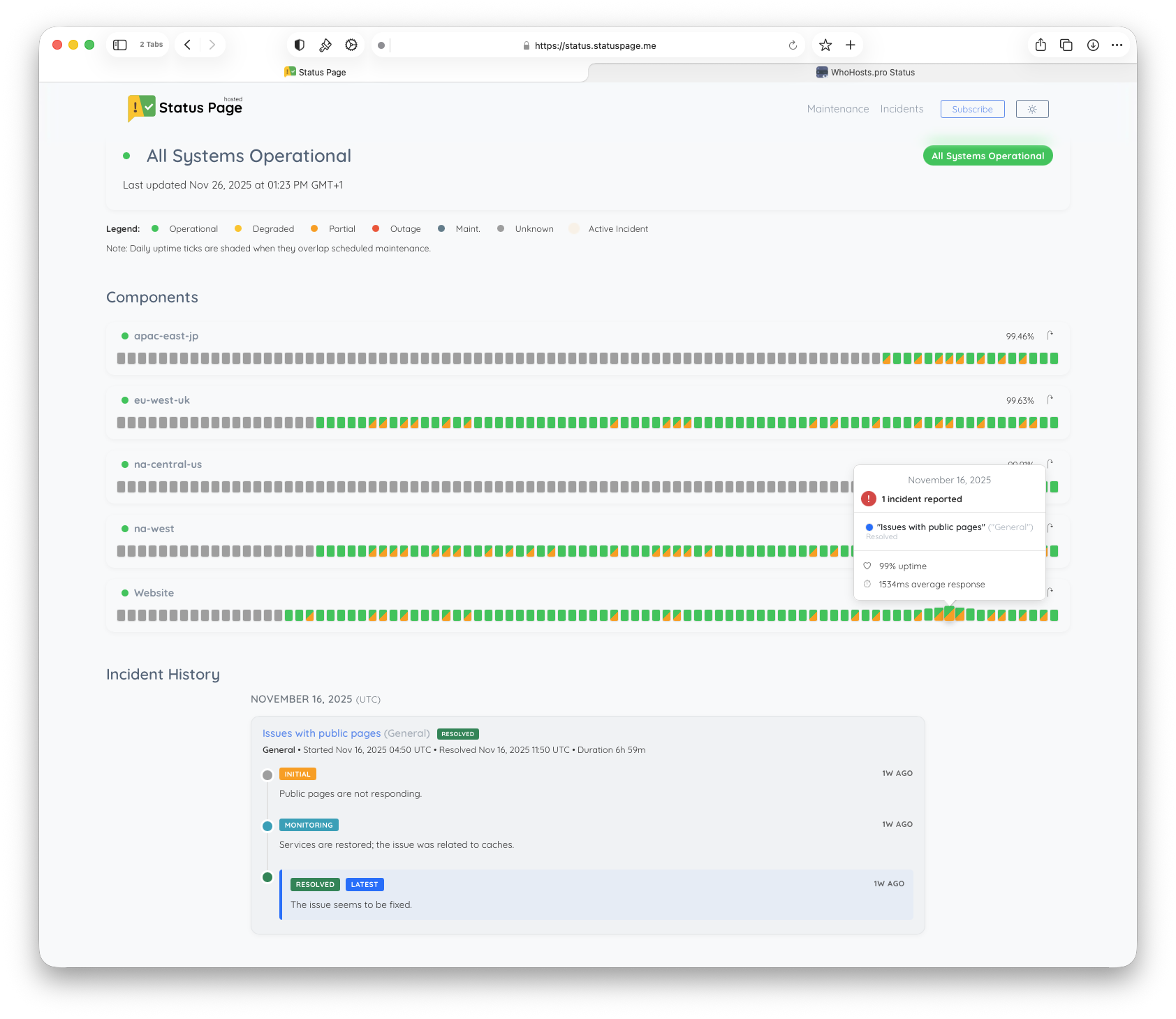 Status Page product screenshot