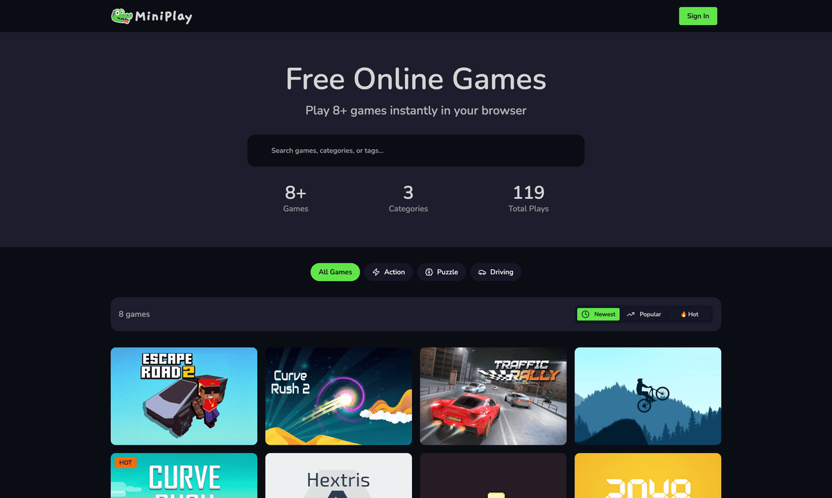 MiniPlay product screenshot