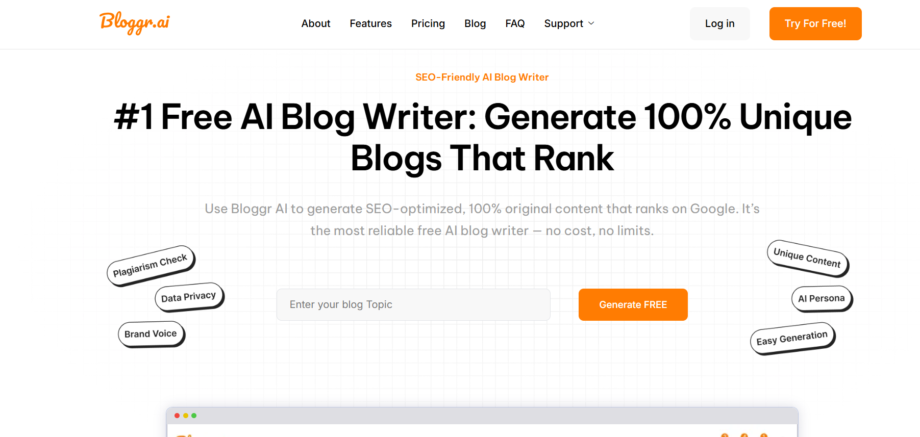 BloggrAI product screenshot