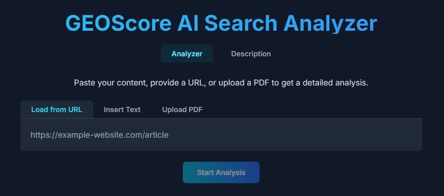 GEOScore AI product screenshot