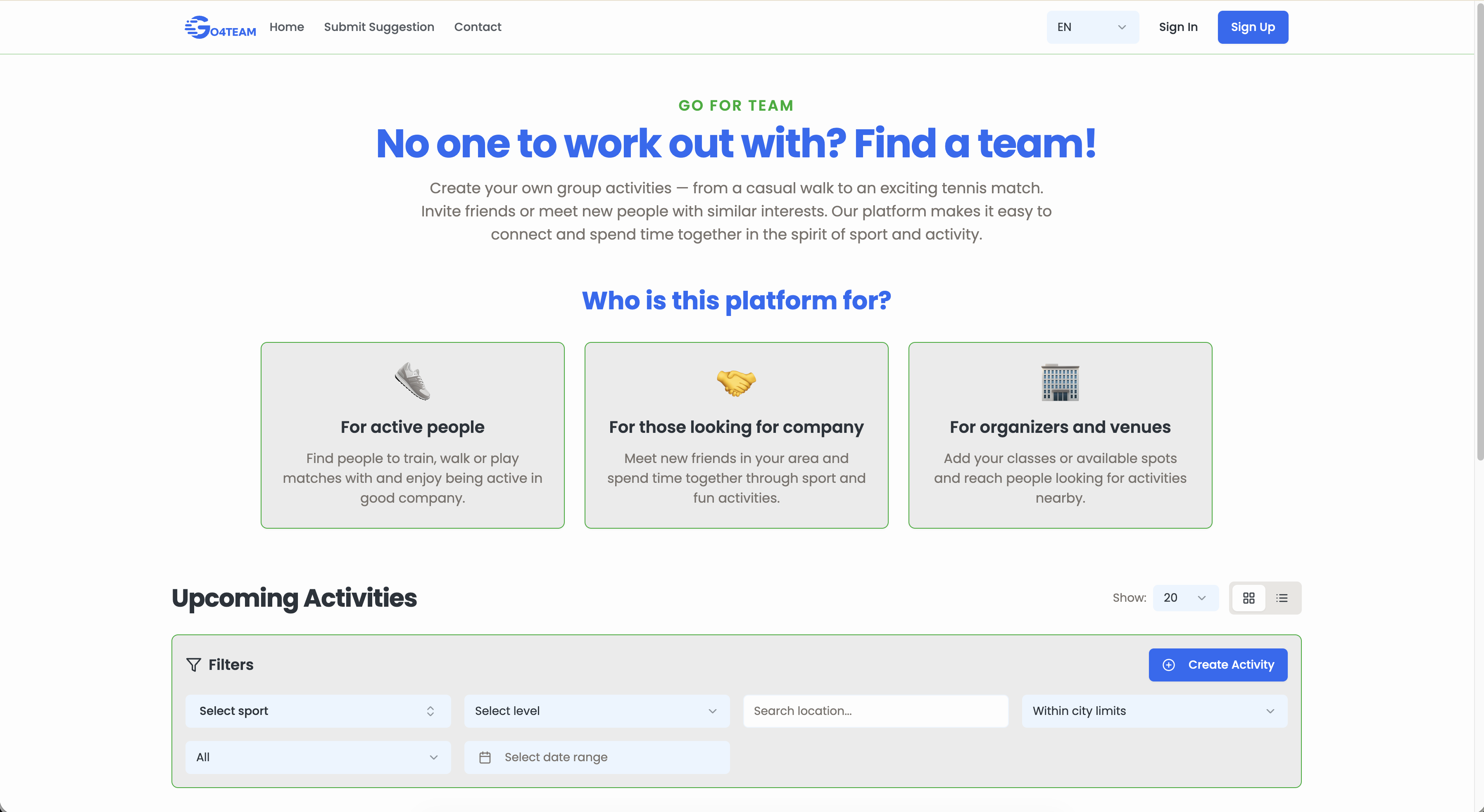 Go4Team product screenshot