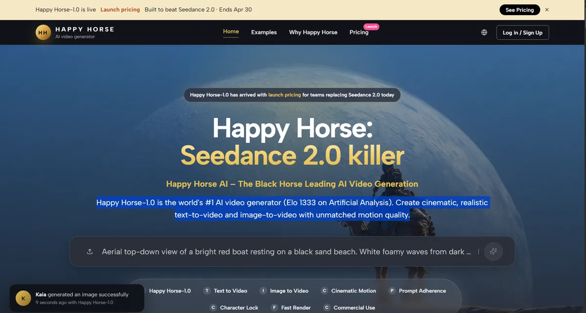 HappyHorse: Seedance 2.0 killer product screenshot