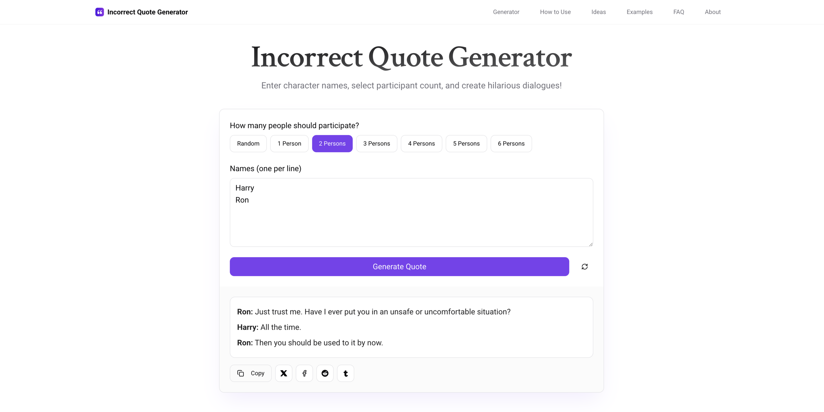 Incorrect Quote Generator - Product Image