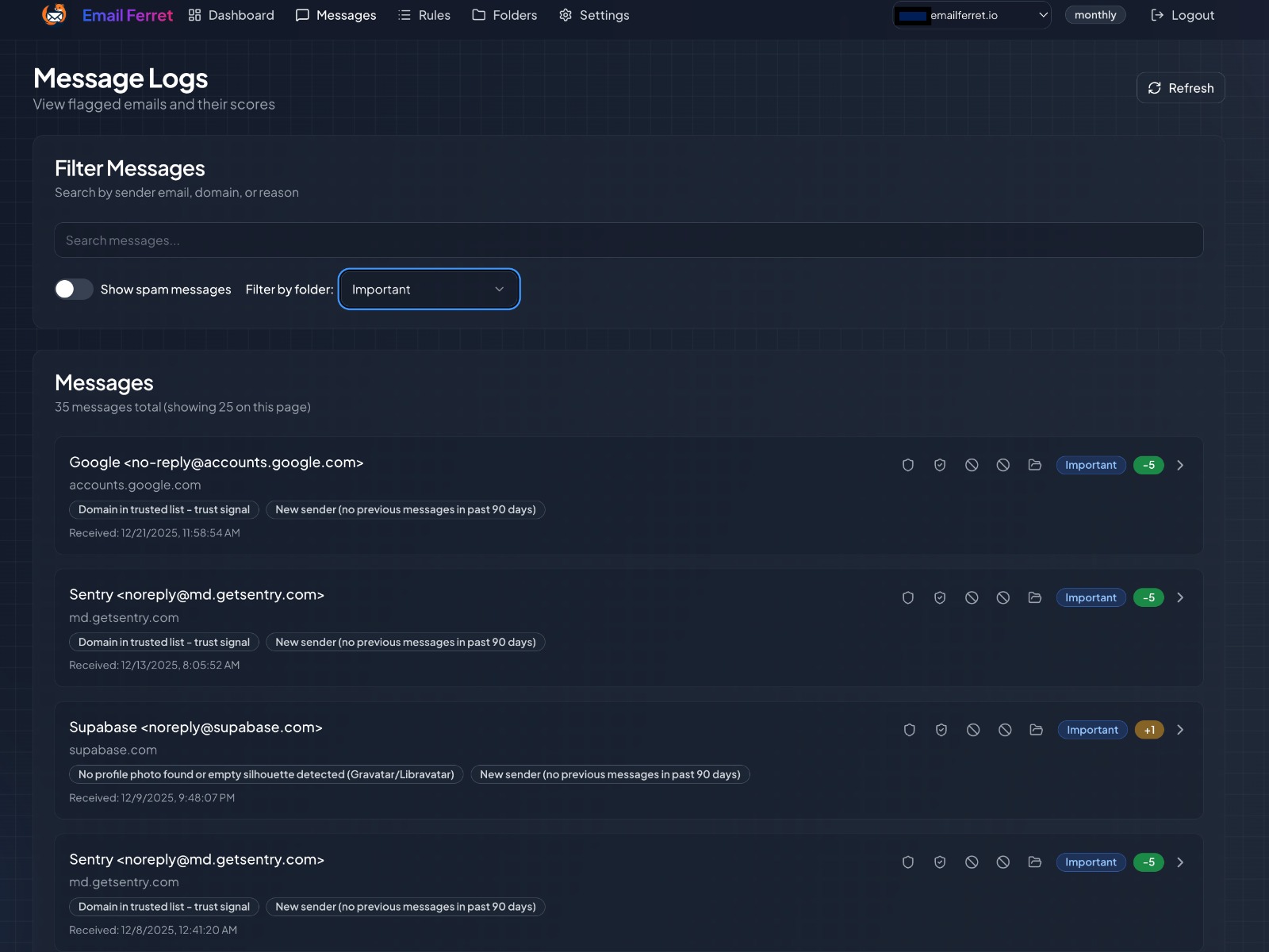 Email Ferret product screenshot