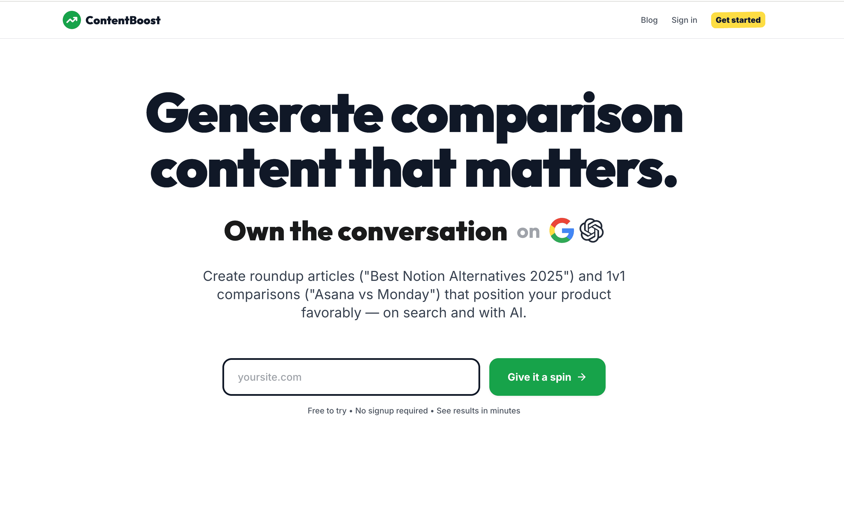 ContentBoost product screenshot