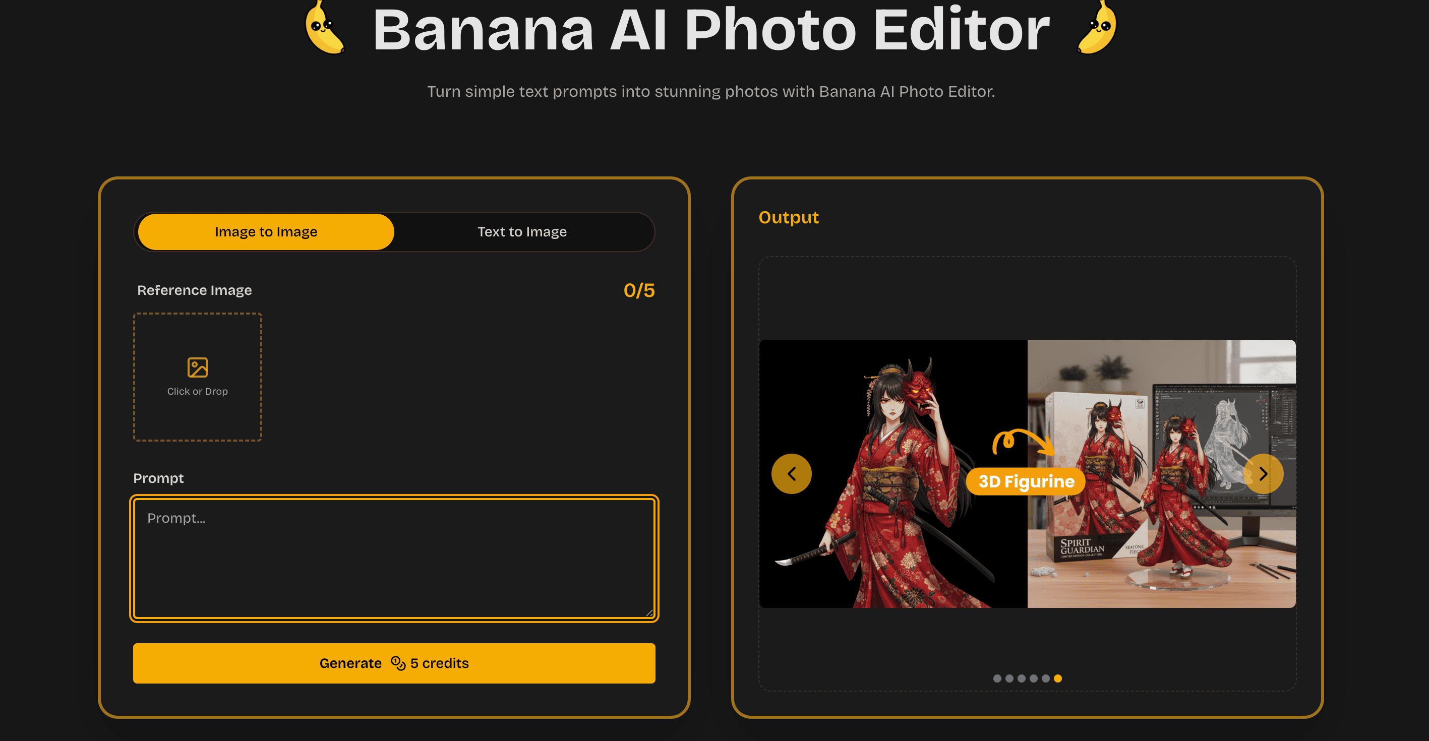 Banana AI product screenshot