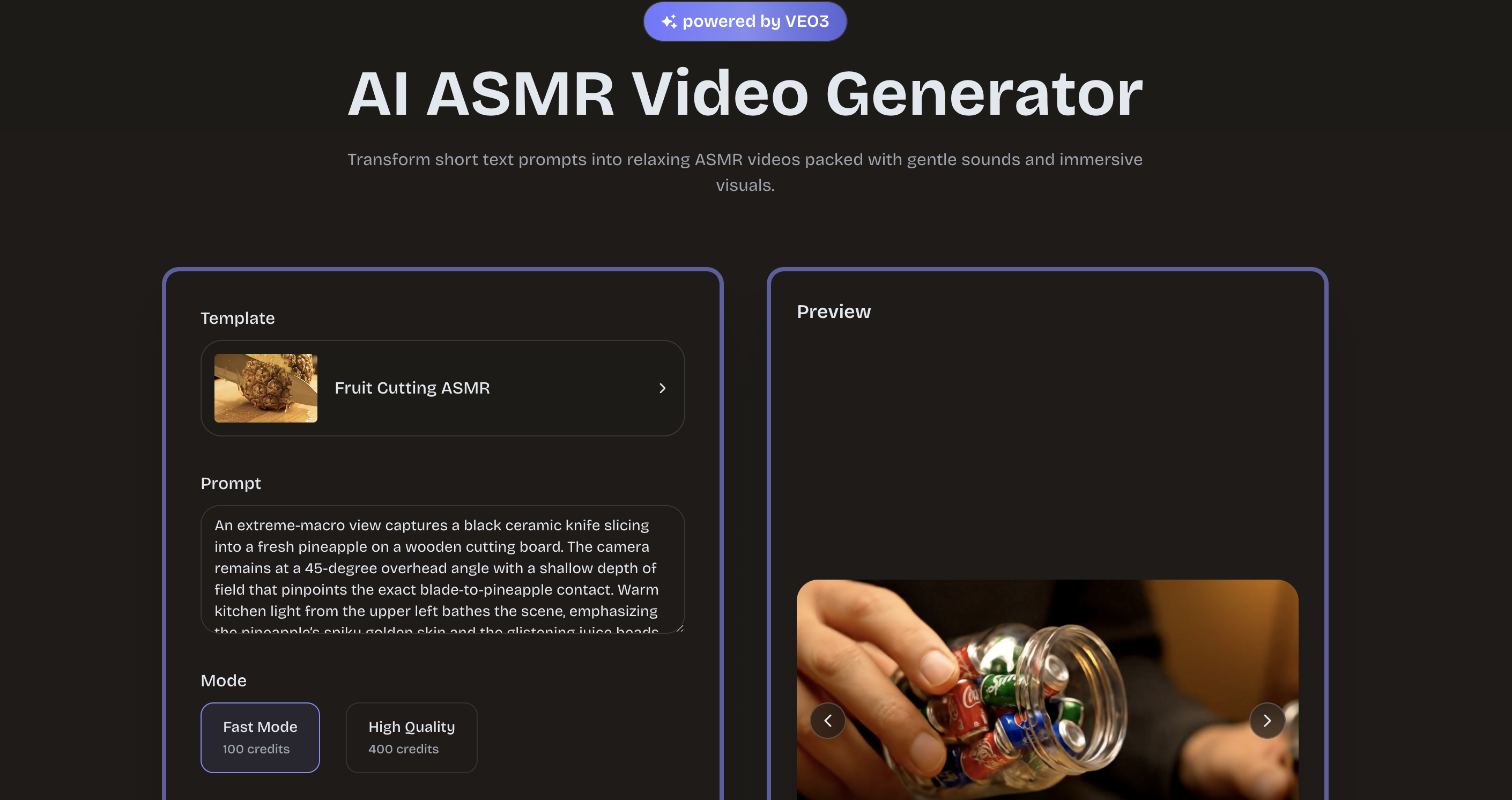 AI ASMR product screenshot