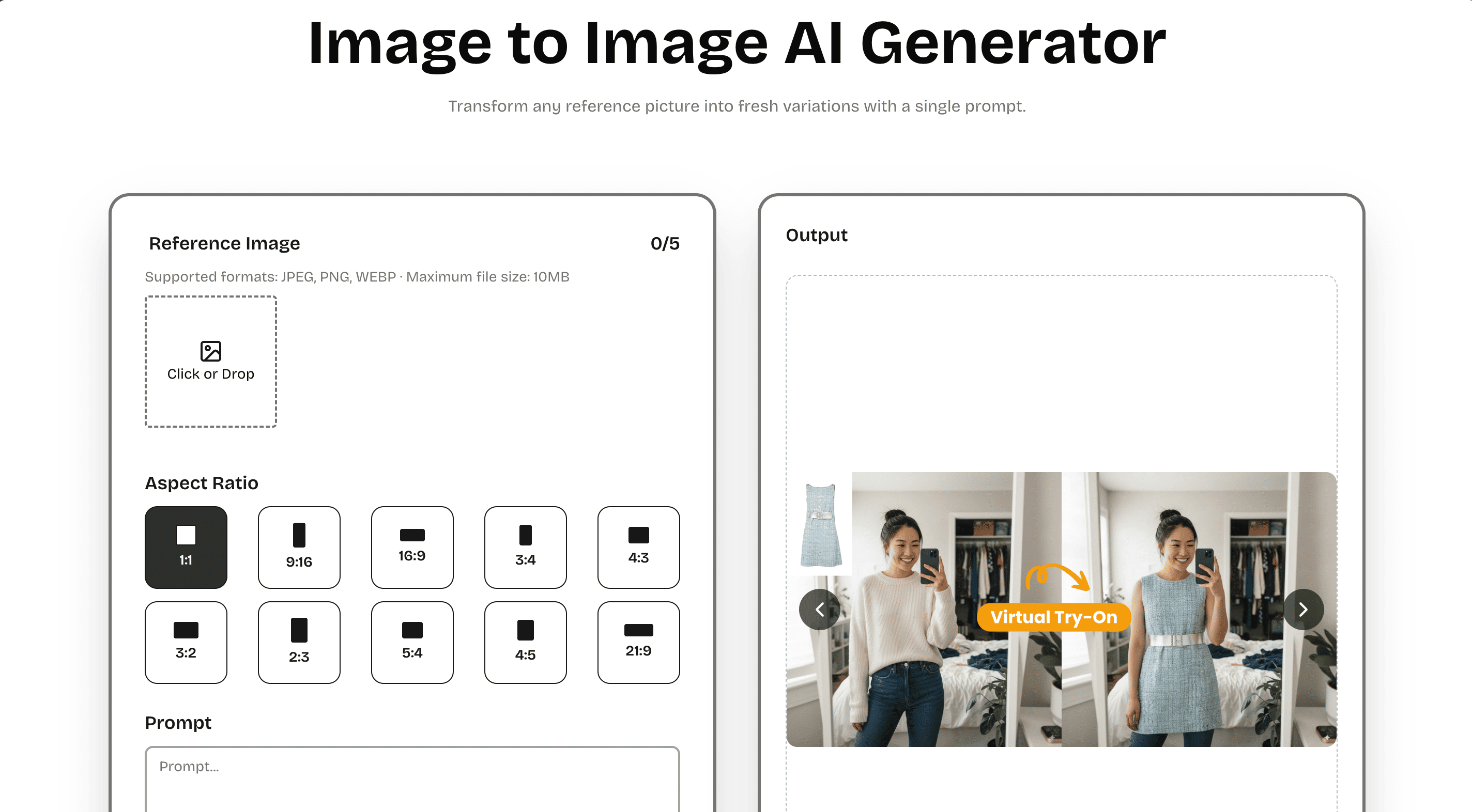 Image to Image AI product screenshot