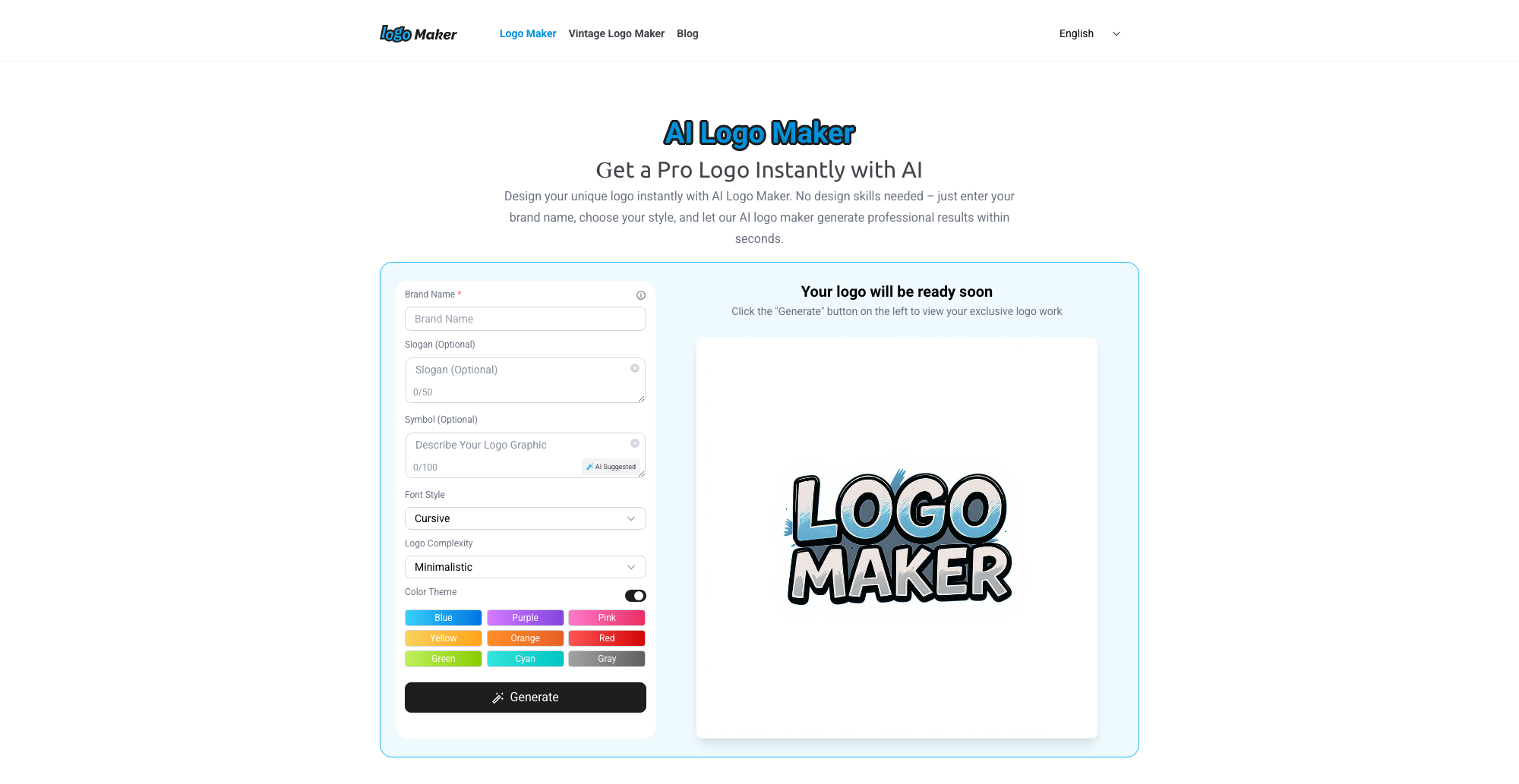 AI Logo Maker product screenshot