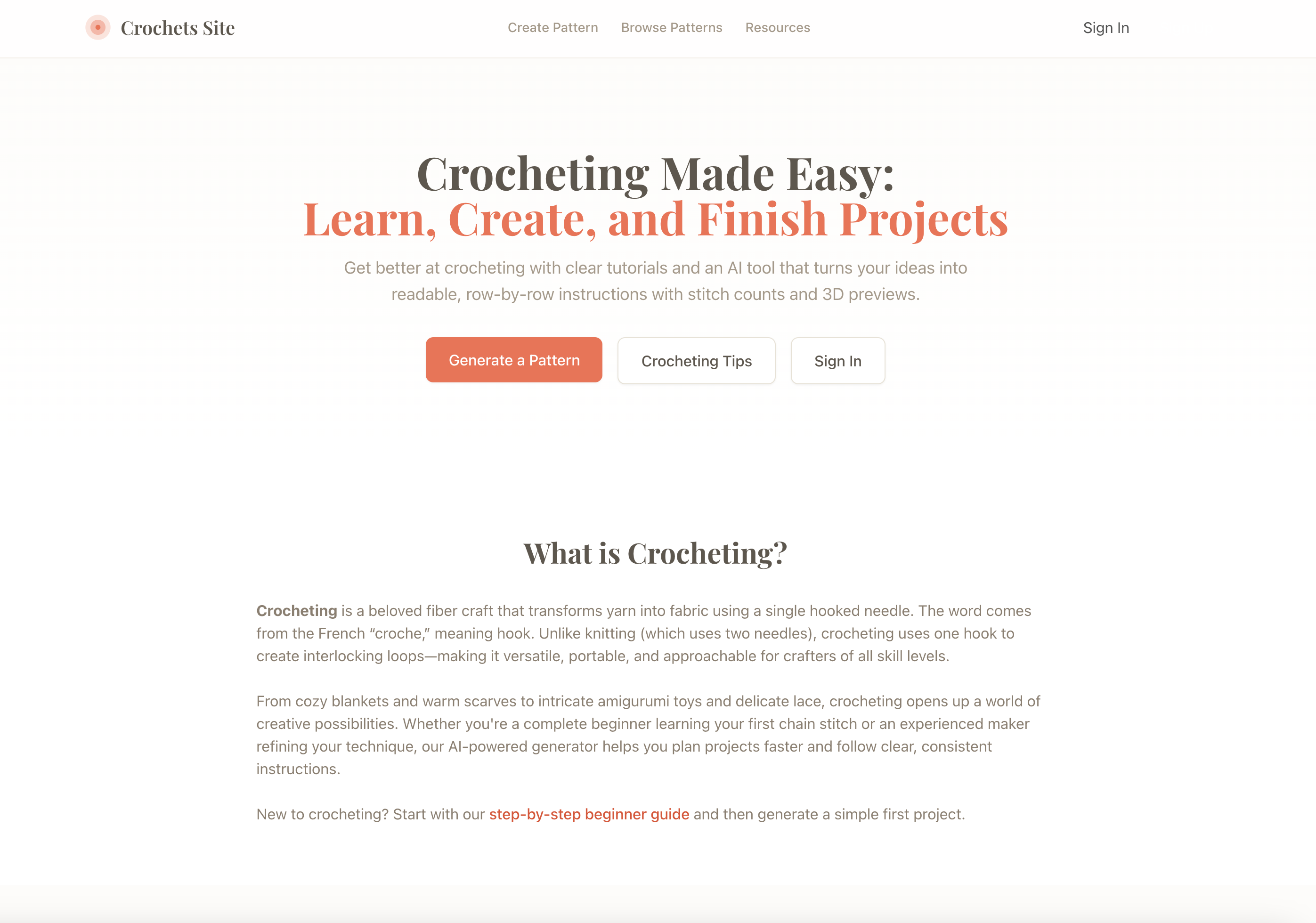 Crochets AI product screenshot