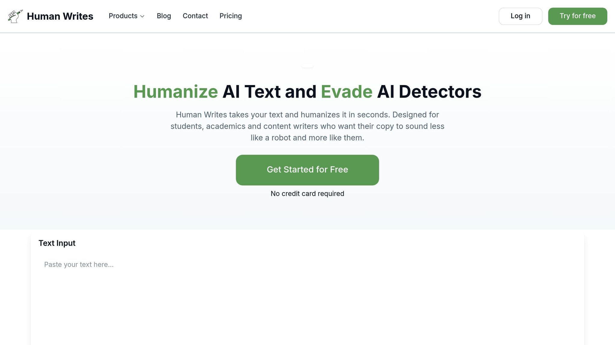 Human Writes product screenshot