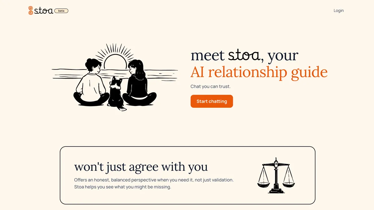 Stoa - AI relationship guide product screenshot