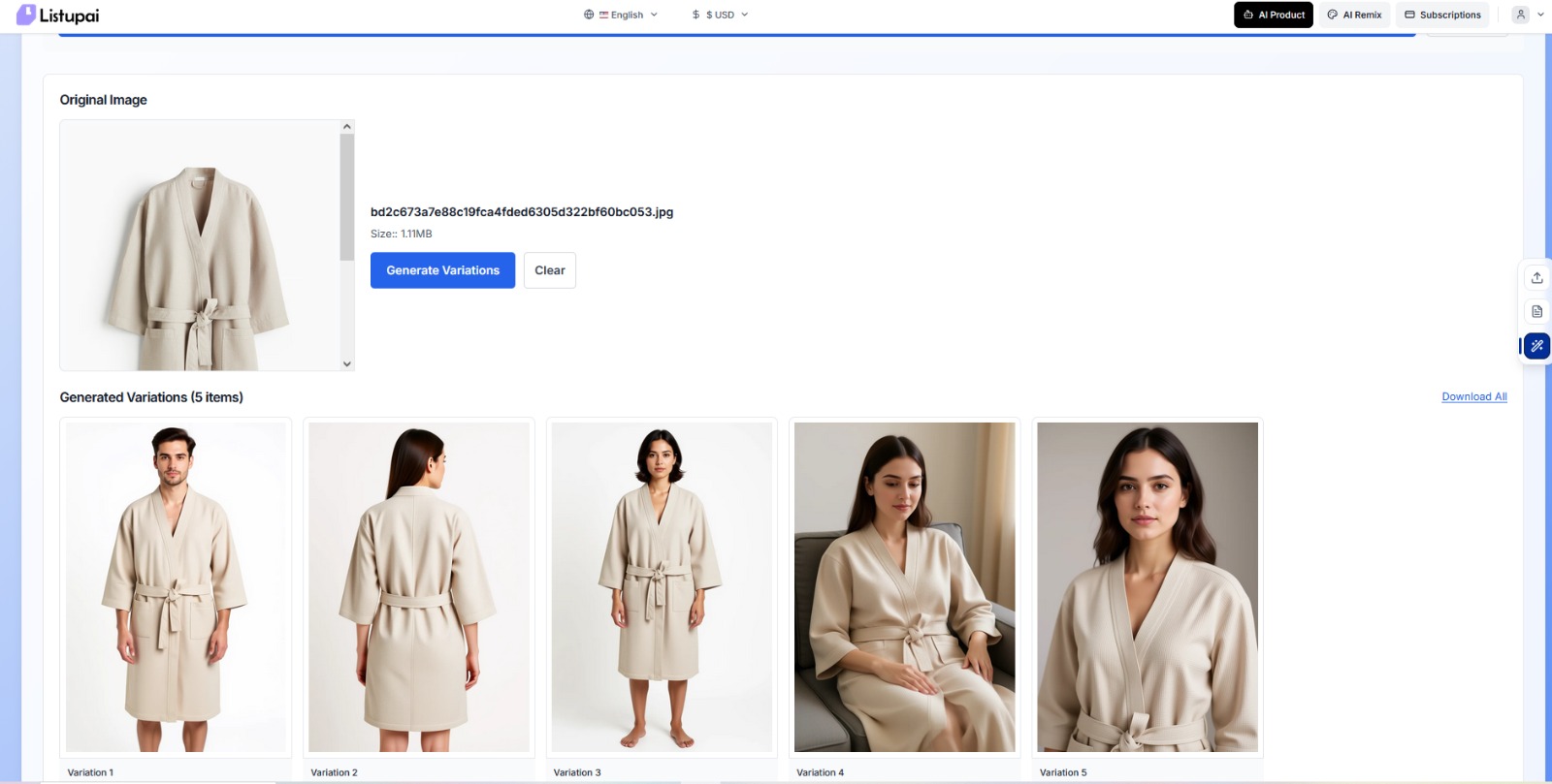ListupAI product screenshot