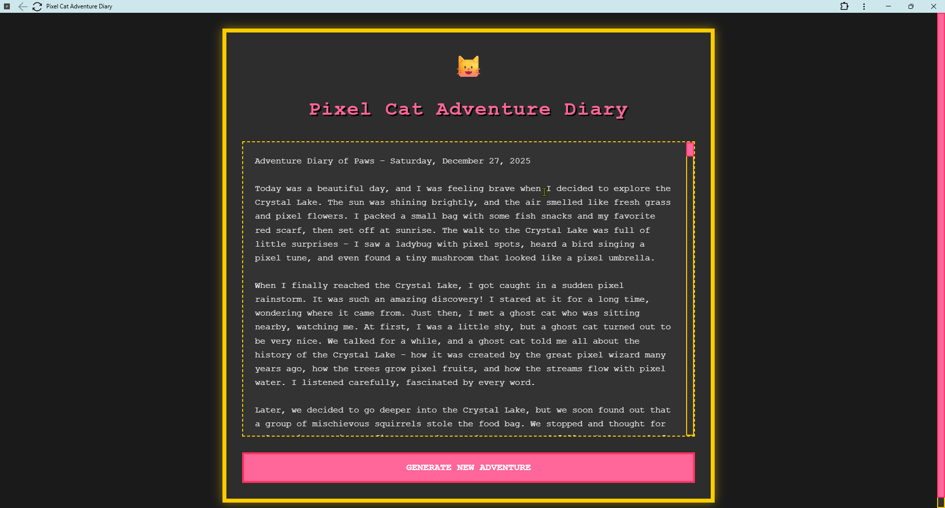 Pixel Cat Adventure Diary product screenshot