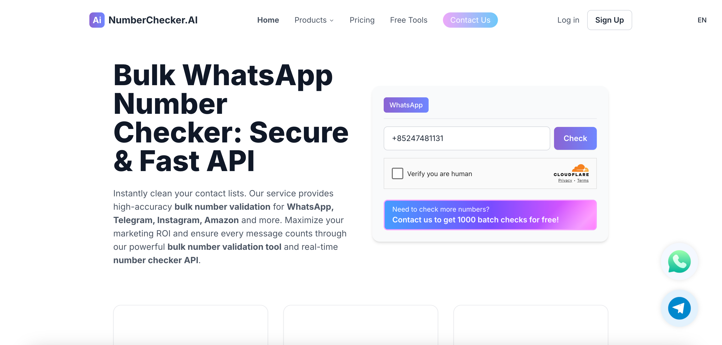 numberchecker.ai product screenshot