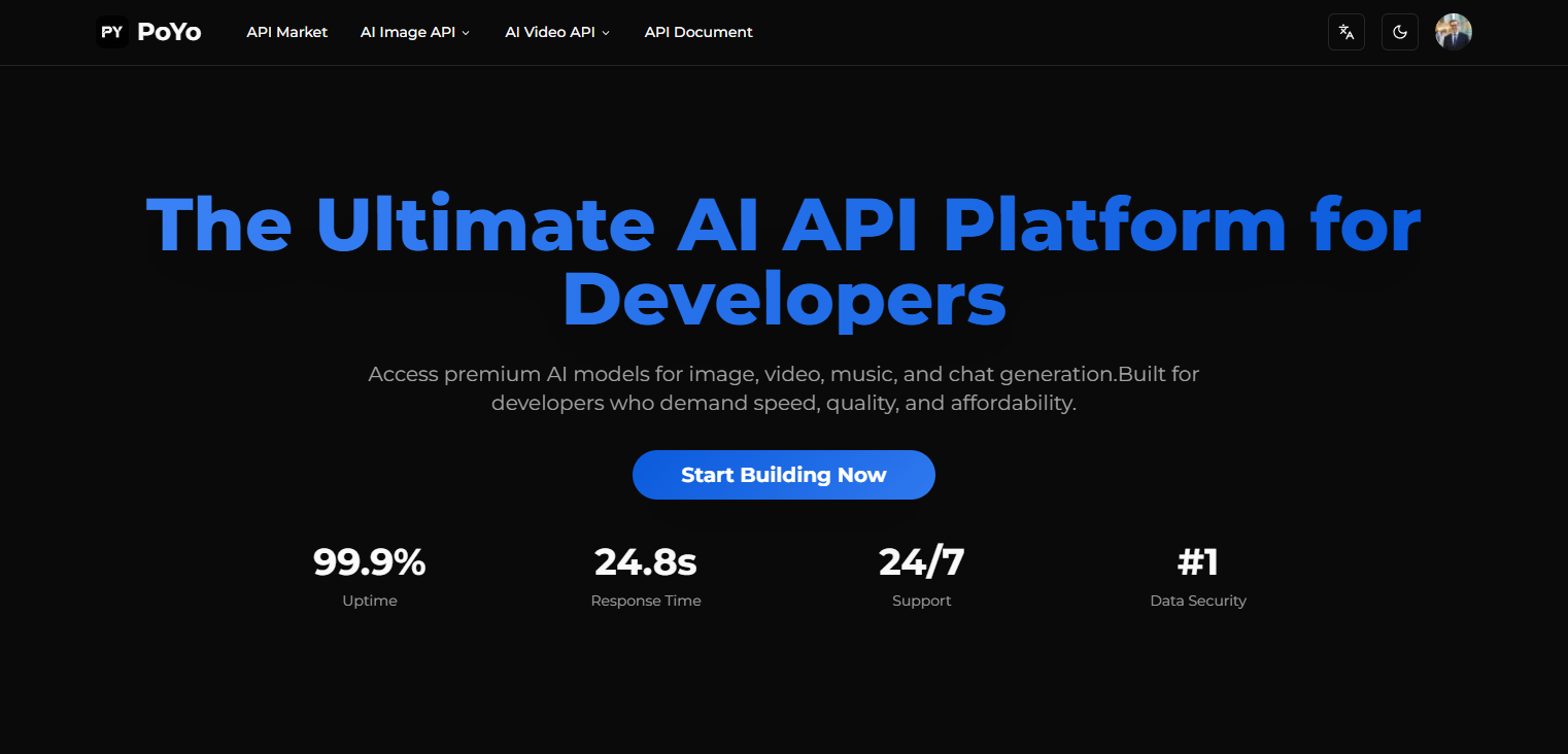 PoYo API product screenshot
