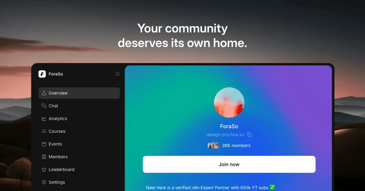 Fora product screenshot