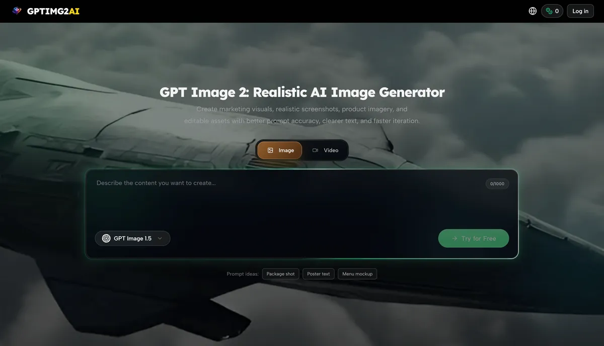 GPTIMG2 AI product screenshot