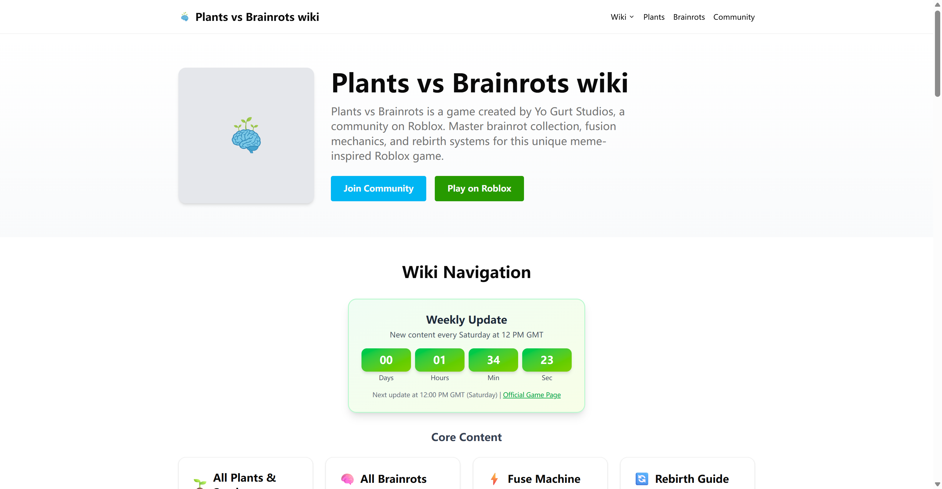 Plants vs Brainrots Wiki product screenshot