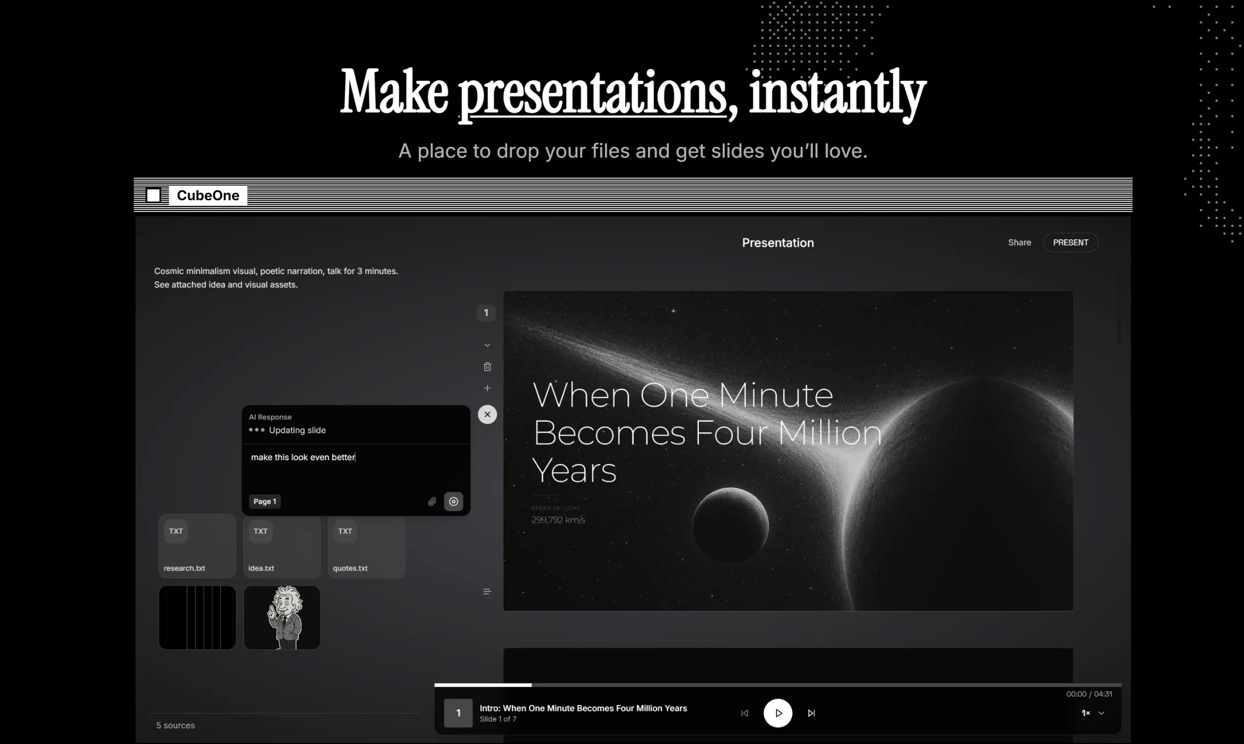 Never make slides again product screenshot